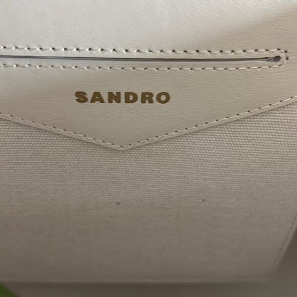 NWT $320 SANDRO Kabash quilted tote bag ecru / white - Picture 12 of 14